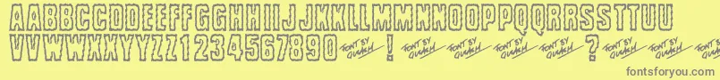 Brrritty Font – Gray Fonts on Yellow Background