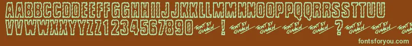 Brrritty-Schriftart – Grüne Schriften auf braunem Hintergrund