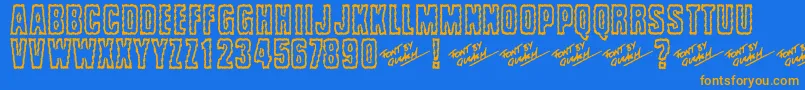 Brrritty Font – Orange Fonts on Blue Background