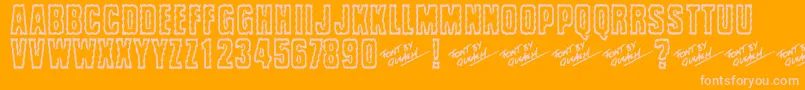 Brrritty-fontti – vaaleanpunaiset fontit oranssilla taustalla