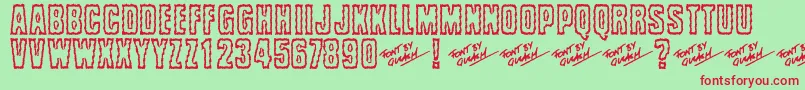 Czcionka Brrritty – czerwone czcionki na zielonym tle