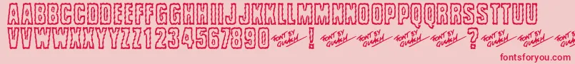 フォントBrrritty – ピンクの背景に赤い文字