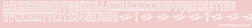 Brrritty-fontti – valkoiset fontit vaaleanpunaisella taustalla