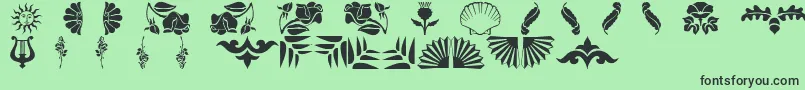 Floradings Font – Black Fonts on Green Background