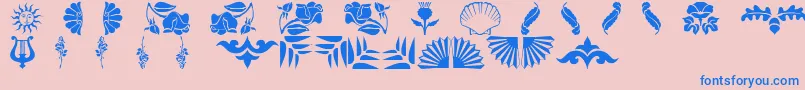 Floradings Font – Blue Fonts on Pink Background