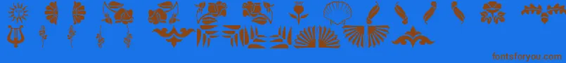 Шрифт Floradings – коричневые шрифты на синем фоне