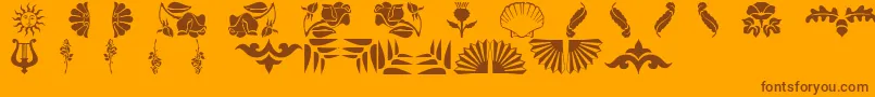 Czcionka Floradings – brązowe czcionki na pomarańczowym tle