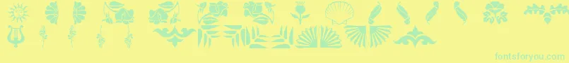 Floradings Font – Green Fonts on Yellow Background