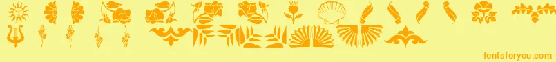 Floradings Font – Orange Fonts on Yellow Background