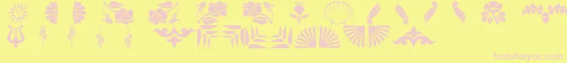 Floradings Font – Pink Fonts on Yellow Background