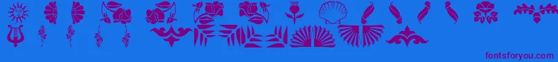 Floradings Font – Purple Fonts on Blue Background