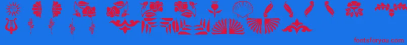 Floradings Font – Red Fonts on Blue Background