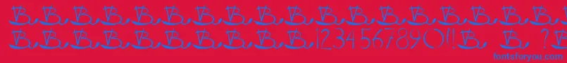 Vladovskiy-Schriftart – Blaue Schriften auf rotem Hintergrund