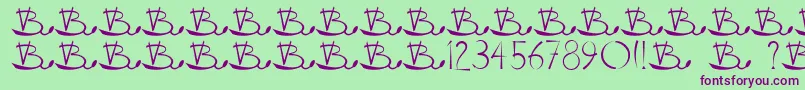 Weitere Informationen zur Vladovskiy-Schriftart Vladovskiy-Schriftart – Violette Schriften auf grünem Hintergrund