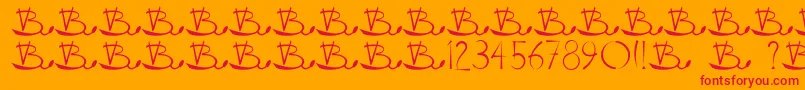 フォントVladovskiy – オレンジの背景に赤い文字