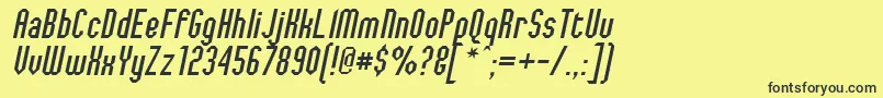 JaggedDreamsOblique Font – Black Fonts on Yellow Background