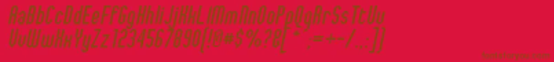 フォントJaggedDreamsOblique – 赤い背景に茶色の文字