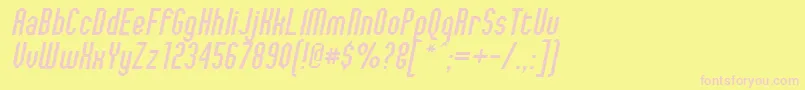 JaggedDreamsOblique Font – Pink Fonts on Yellow Background