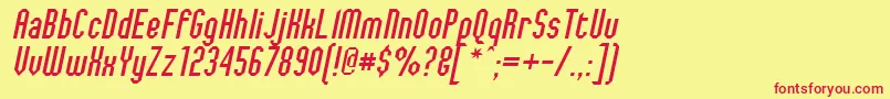 JaggedDreamsOblique Font – Red Fonts on Yellow Background