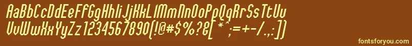 JaggedDreamsOblique Font – Yellow Fonts on Brown Background