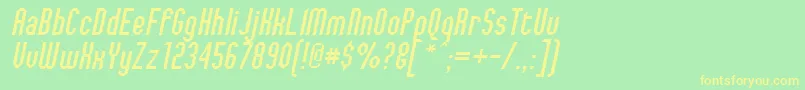 JaggedDreamsOblique Font – Yellow Fonts on Green Background