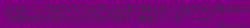 L850SlabItalic Font – Black Fonts on Purple Background