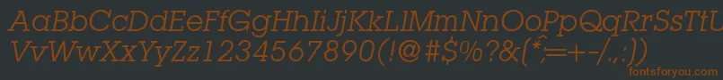 Шрифт L850SlabItalic – коричневые шрифты на чёрном фоне