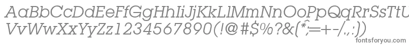 L850SlabItalic-Schriftart – Graue Schriften auf weißem Hintergrund