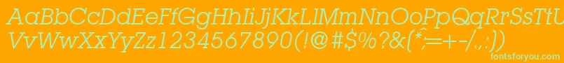 L850SlabItalic Font – Green Fonts on Orange Background