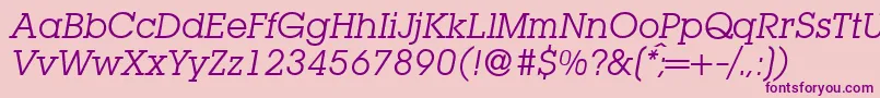 L850SlabItalic Font – Purple Fonts on Pink Background