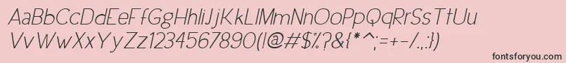 UrbanEleganceItalic Font – Black Fonts on Pink Background