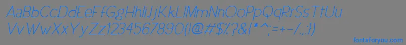 UrbanEleganceItalic Font – Blue Fonts on Gray Background