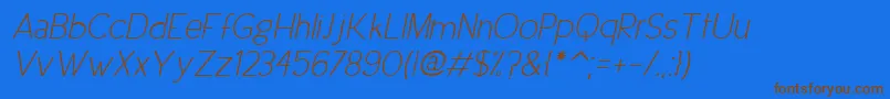 UrbanEleganceItalic Font – Brown Fonts on Blue Background
