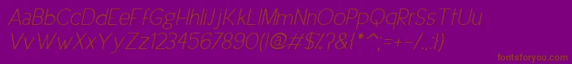UrbanEleganceItalic-fontti – ruskeat fontit violetilla taustalla
