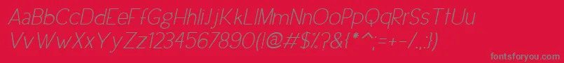 UrbanEleganceItalic Font – Gray Fonts on Red Background