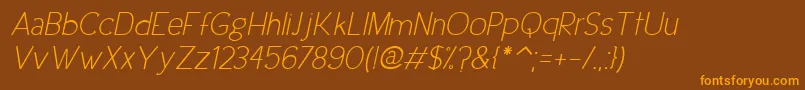 UrbanEleganceItalic Font – Orange Fonts on Brown Background
