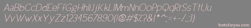 UrbanEleganceItalic Font – Pink Fonts on Gray Background