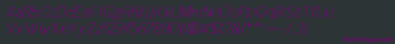 Шрифт UrbanEleganceItalic – фиолетовые шрифты на чёрном фоне
