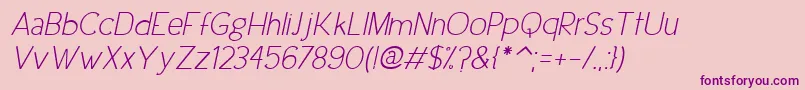 UrbanEleganceItalic-Schriftart – Violette Schriften auf rosa Hintergrund