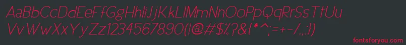 UrbanEleganceItalic Font – Red Fonts on Black Background