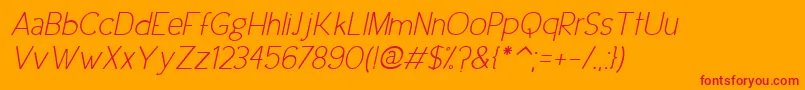 UrbanEleganceItalic Font – Red Fonts on Orange Background