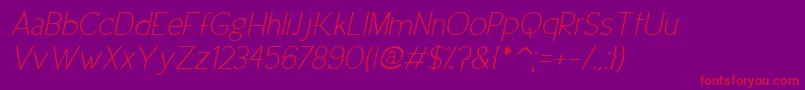 UrbanEleganceItalic Font – Red Fonts on Purple Background