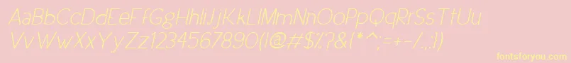UrbanEleganceItalic Font – Yellow Fonts on Pink Background