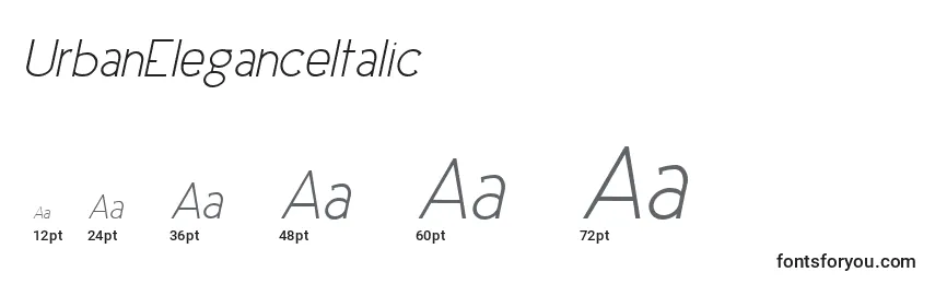 UrbanEleganceItalic Font Sizes