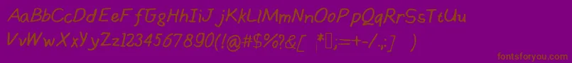 Handsofmumu Font – Brown Fonts on Purple Background