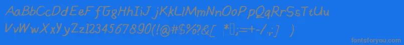 Handsofmumu Font – Gray Fonts on Blue Background