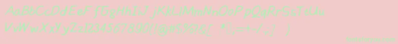 Handsofmumu Font – Green Fonts on Pink Background