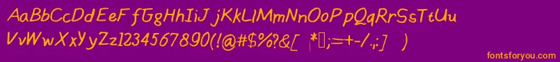 Handsofmumu Font – Orange Fonts on Purple Background