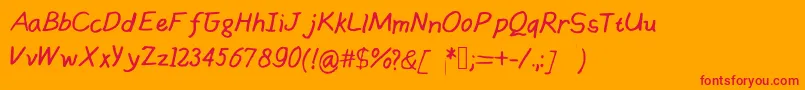 Handsofmumu Font – Red Fonts on Orange Background