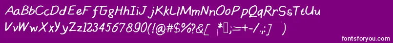 Handsofmumu Font – White Fonts on Purple Background